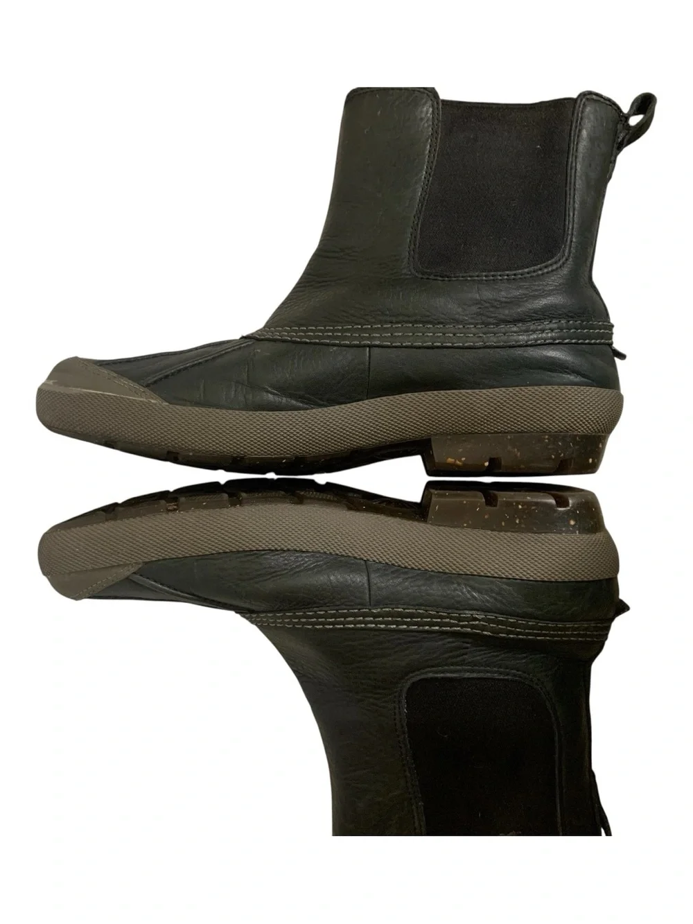 UGG Romosa Black Waterproof Leather Chelsea Pull-On Duck Boots Size 10
